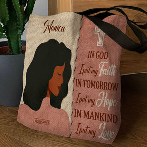 In God I Put My Faith - Lovely Personalized Tote Bag HM391