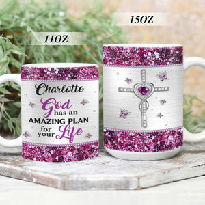 God Has An Amazing Plan For Your Life - Stunning Personalized White Ceramic Mug NUA163