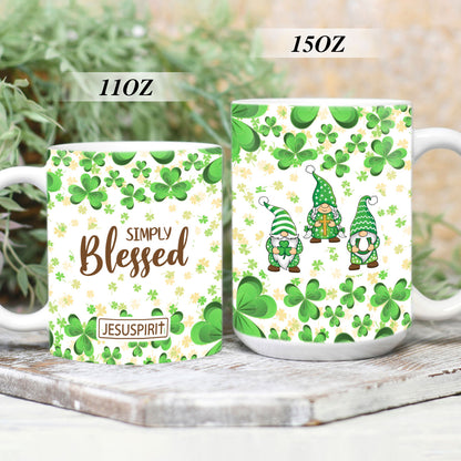 Must-Have White Ceramic Mug - Simply Blessed NUM377