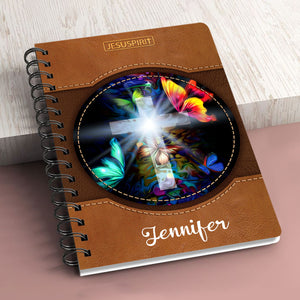 Beautiful Personalized Butterfly Spiral Journal - Those Who Walk With God Always Reach Their Destination NUH266