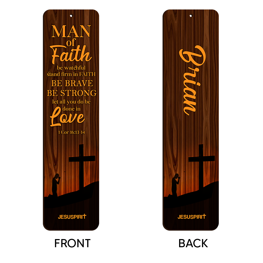 Special Personalized Wooden Bookmarks - Man Of Faith BM05