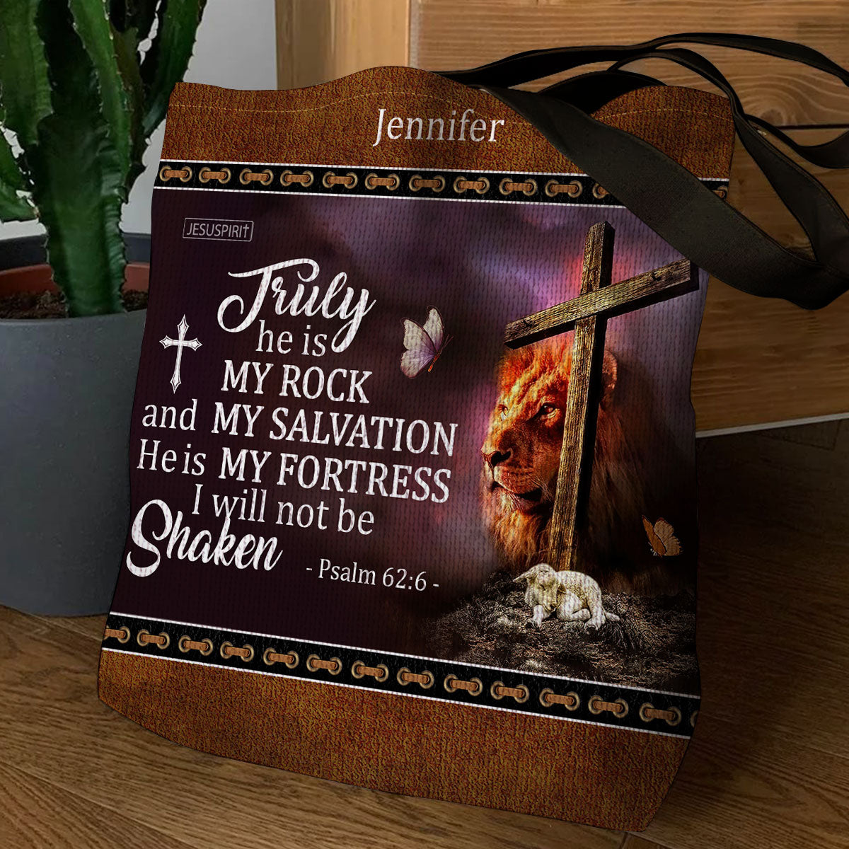 Special Personalized Tote Bag - Truly He Is My Rock And My Salvation NUM443