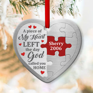 The Day God Called You Home - Personalized Memorial Ceramic Heart Ornament AQ106