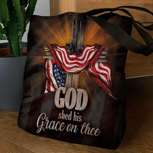 Unique Cross Tote Bag - God Shed His Grace On Thee HO01