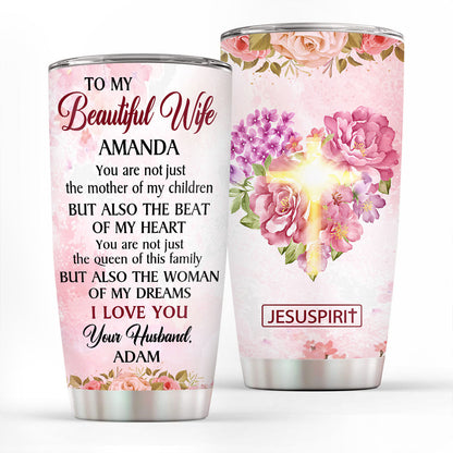 Pretty Personalized Stainless Steel Tumbler 20oz - You Are The Woman Of My Dreams NUM392