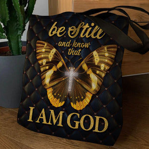 Beautiful Butterfly Tote Bag - Be Still And Know That I Am God HO05
