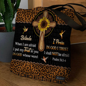 Stunning Personalized Tote Bag - In God, Whose Word I Praise NUM434