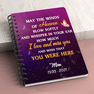 Meaningful Personalized Memorial Spiral Journal - Wish That You Were Here NUM397