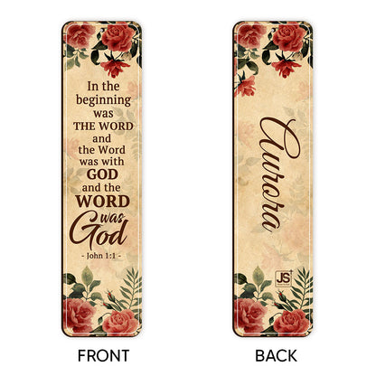 Personalized Wooden Bookmarks - In The Beginning Was The Word MH29