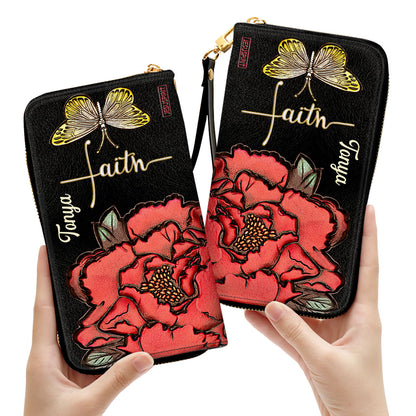 Jesuspirit | Flower And Butterfly | Awesome Personalized Christian Black Clutch Purse CPM1