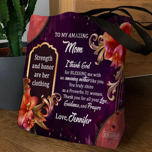 To My Amazing Mom - Pretty Personalized Tote Bag NUM384