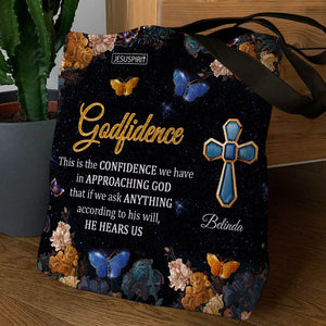 This Is The Confidence We Have In Approaching God - Beautiful Personalized Tote Bag NUM398