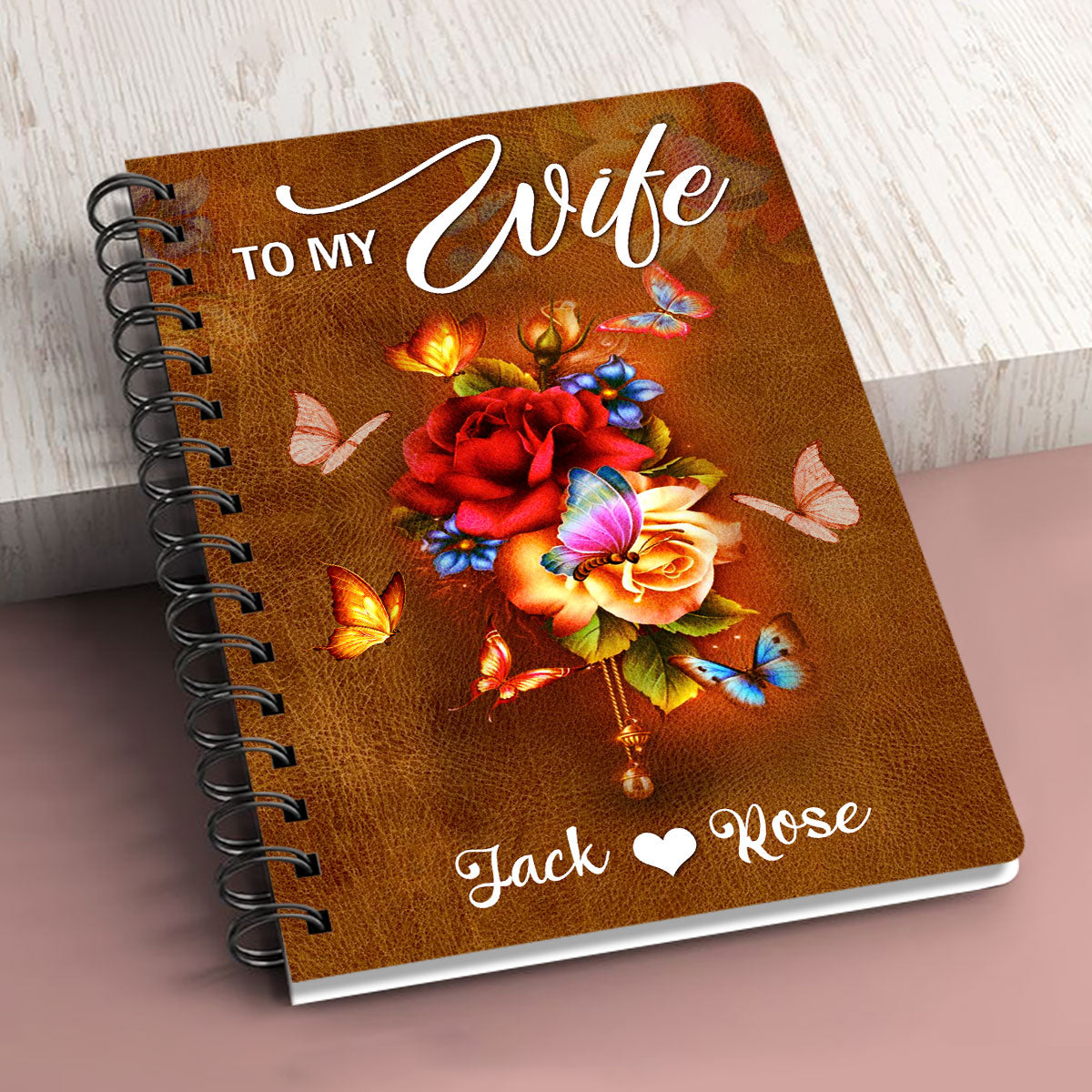 Gorgeous Personalized Rose Spiral Journal - Meeting You Was  Fate NUH268