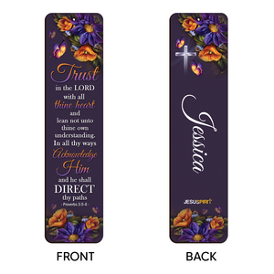 Personalized Wooden Bookmarks - Trust In The Lord With All Thine Heart MH04