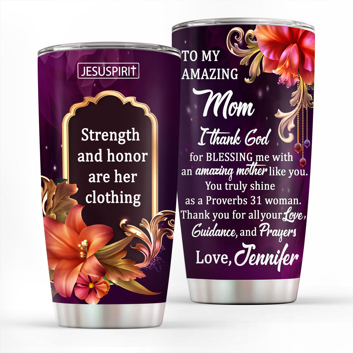 Pretty Personalized Stainless Steel Tumbler 20oz - You Are The Woman O -  Jesuspirit