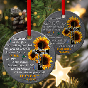 Will I Stand In Your Presence - Sunflower Ceramic Circle Ornament HQ133