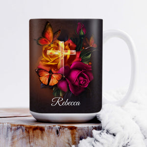Personalized White Ceramic Mug - Love The Lord Your God With All Your Heart NUH469