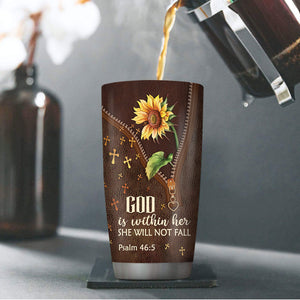 She Will Not Fall - Unique Personalized Christian Stainless Steel Tumbler 20oz NM141A