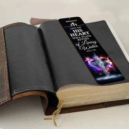 Out Of His Heart Will Flow Rivers Of Living Water - Personalized Wooden Bookmarks MH14