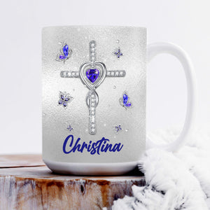With God, All Things Are Possible - Special Personalized Cross White Ceramic Mug NUA184