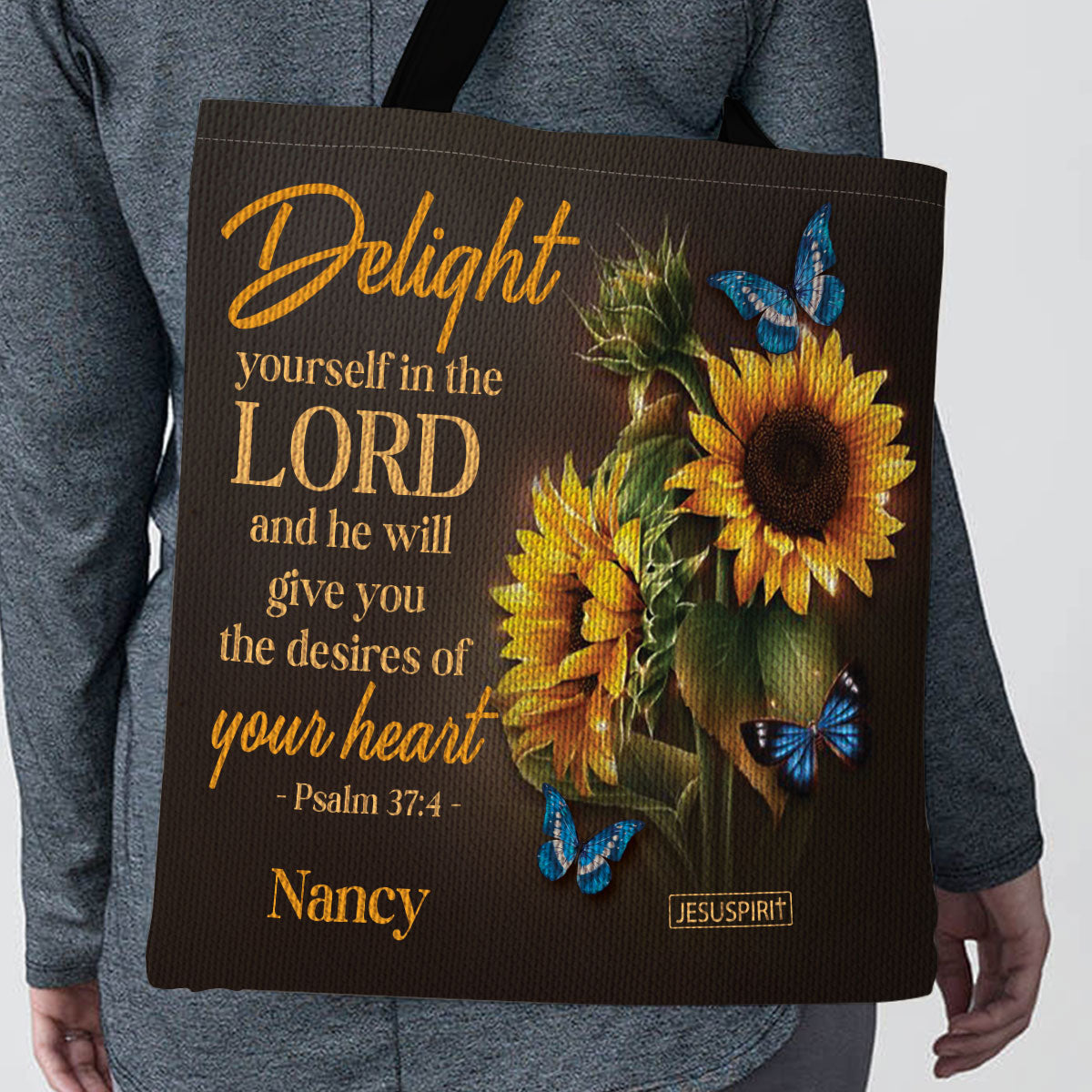 Delight Yourself In The Lord - Beautiful Personalized Tote Bag NUH437