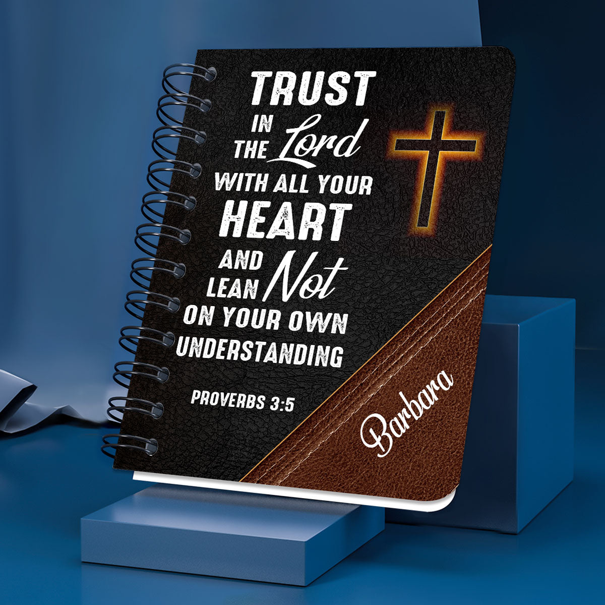 Trust In The Lord With All Your Heart - Unique Personalized Spiral Journal NUM395