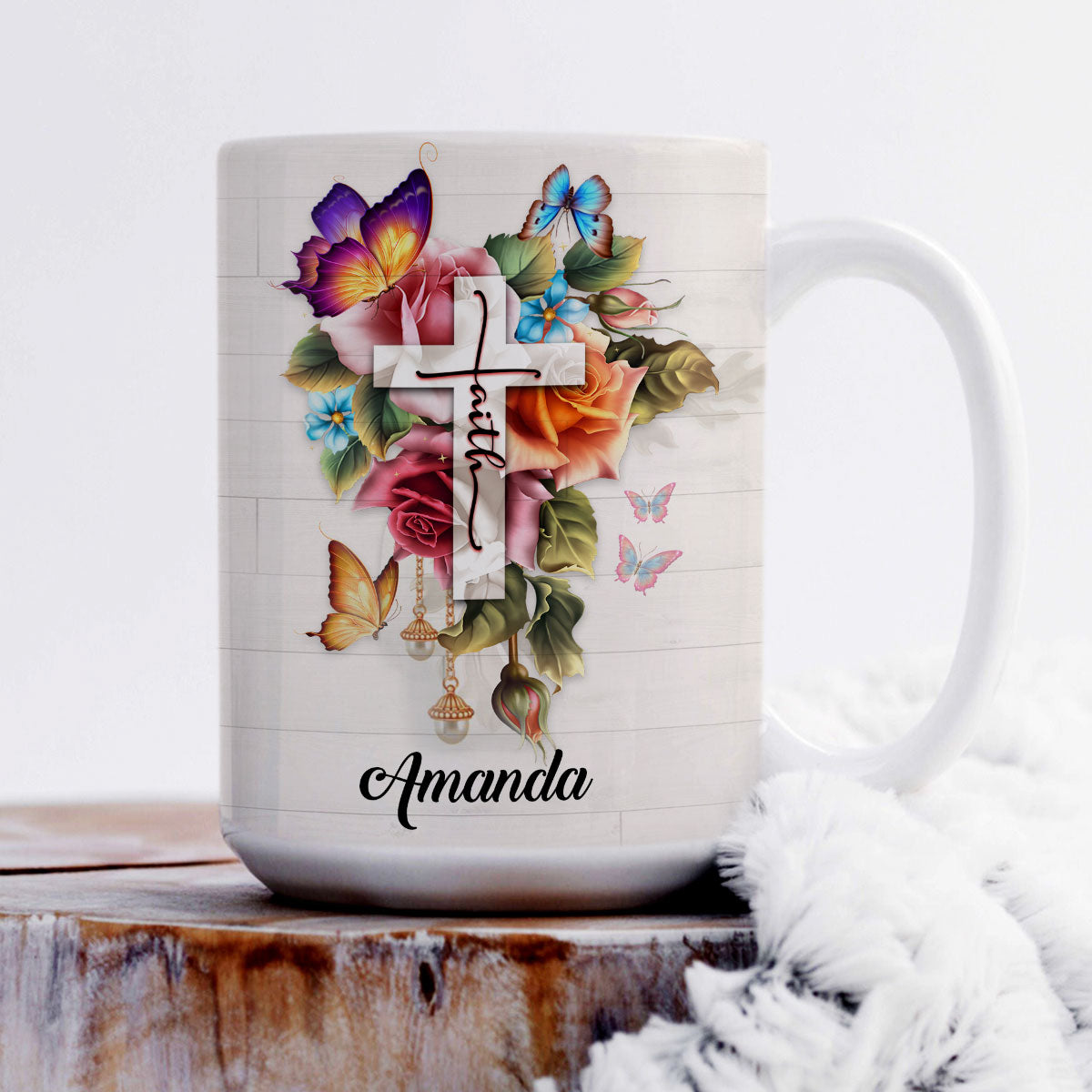 She Doesn‘t Beg, Force, Or Chase  - Beautiful Personalized Flower White Ceramic Mug NUH204