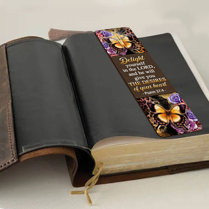 Delight Yourself In The Lord - Lovely Personalized Wooden Bookmarks MH23