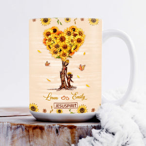 Meaningful Personalized Sunflower White Ceramic Mug - Blessed Me With Your Love HIM300