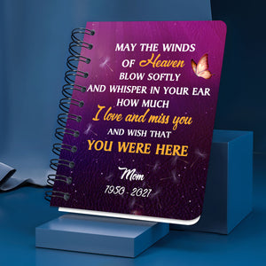 Meaningful Personalized Memorial Spiral Journal - Wish That You Were Here NUM397