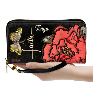 Jesuspirit | Flower And Butterfly | Awesome Personalized Christian Black Clutch Purse CPM1