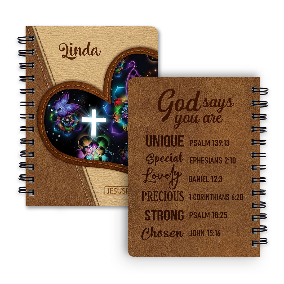 God Says You Are Special - Beautiful Personalized Butterfly Spiral Journal I03