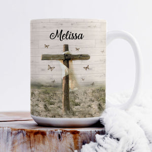 Stunning Personalized White Ceramic Mug - There Is Power In The Blood NUHN145F