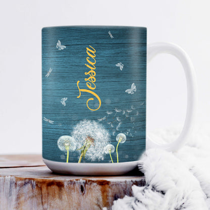 Lovely Personalized Dandelion White Ceramic Mug - Take A Deep Breath NUA157