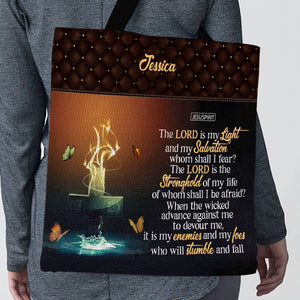 Personalized Christian Tote Bag - The Lord Is My Light And My Salvation NUM481
