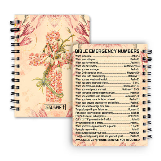 Bible Emergency Numbers - Stunning Cross Spiral Journal NUM355