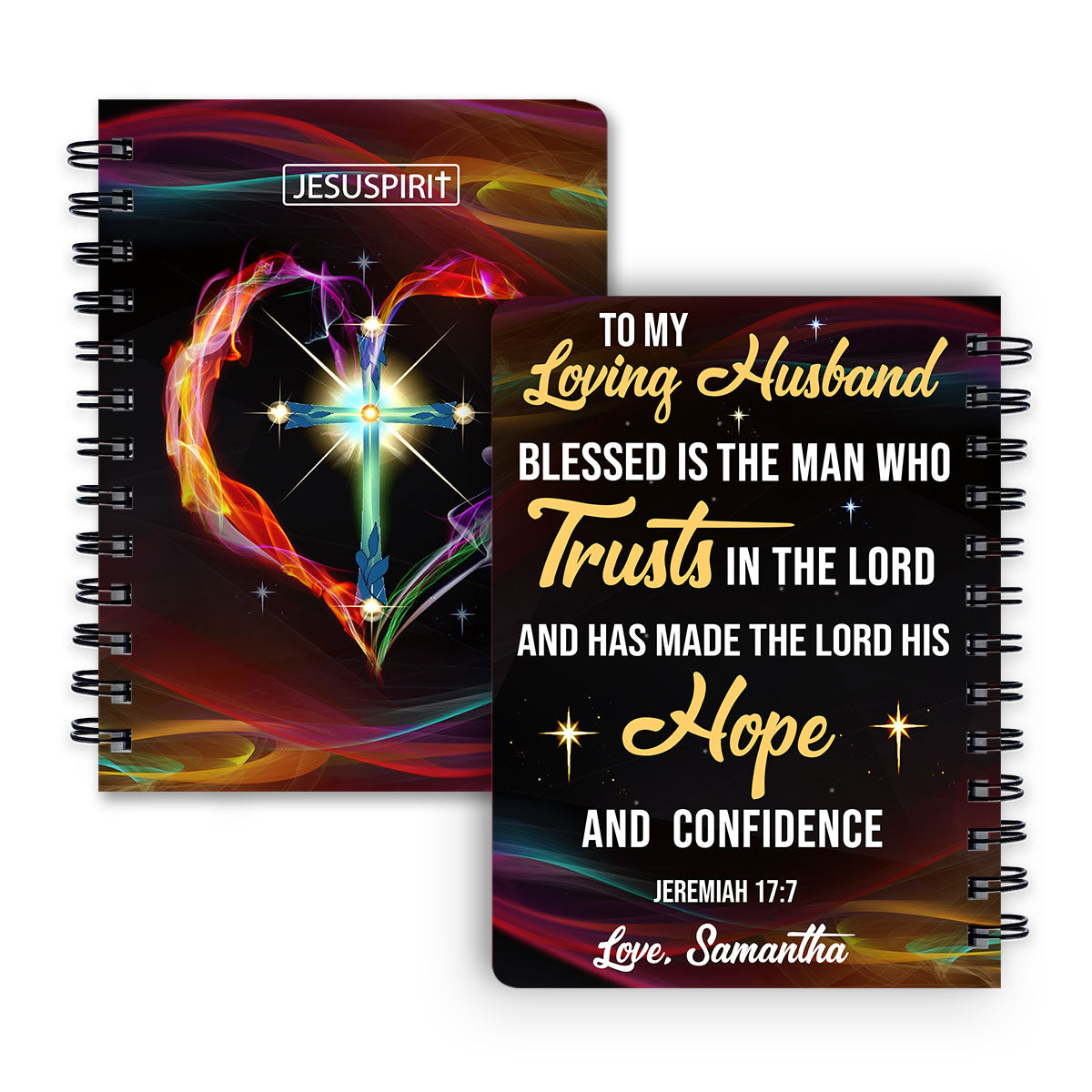 Blessed Is The Man Who Trusts In The Lord - Lovely Personalized Spiral Journal NUM376