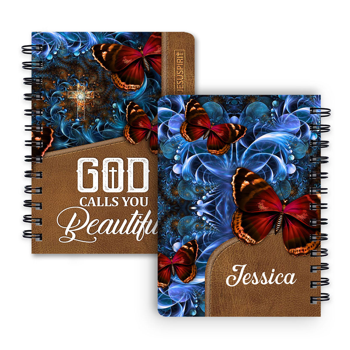 God Calls You Beautiful - Beautiful Personalized Butterfly Spiral Journal NUH273