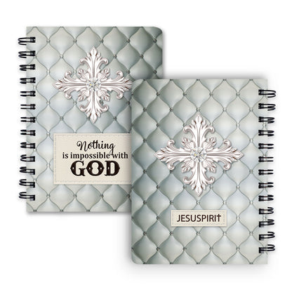 Unique Christian Spiral Journal - Nothing Is Impossible With God HH363