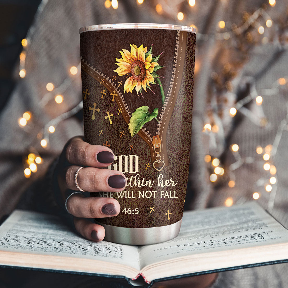 She Will Not Fall - Unique Personalized Christian Stainless Steel Tumbler 20oz NM141A