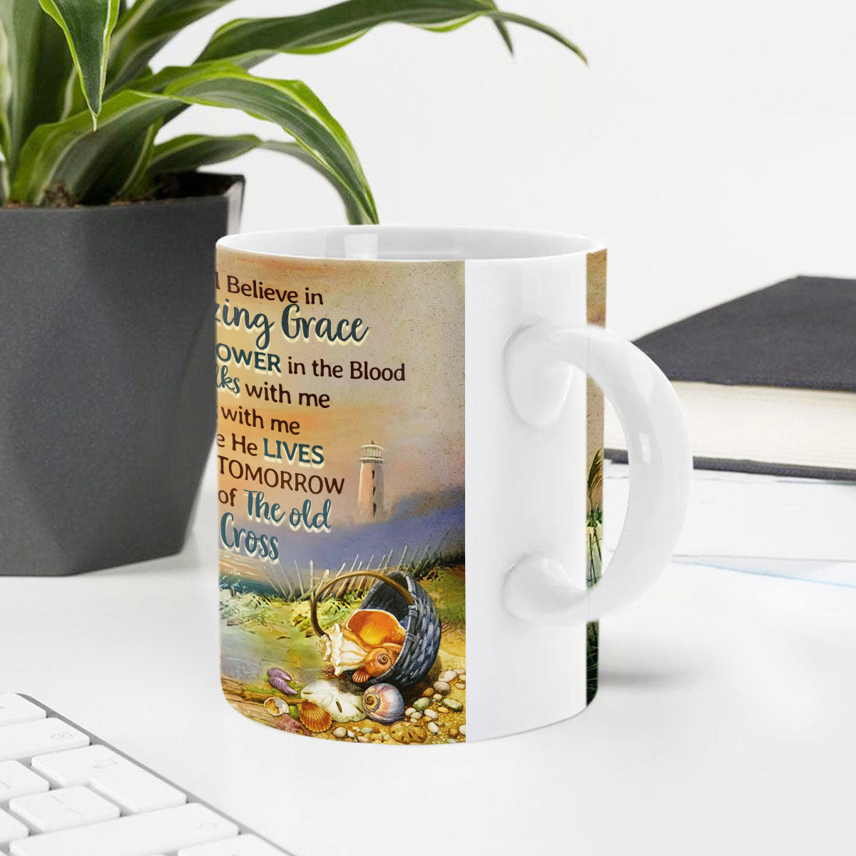 Because He Live, I Can Face Tomorrow - Beautiful Cross White Ceramic Mug HHN285