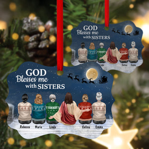 Together Sitting with GOD - Personalized Aluminium Ornament PI10