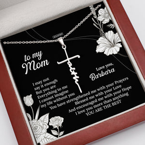 Special Personalized Faith Cross Necklace - I Love You More Than Anything NUH408