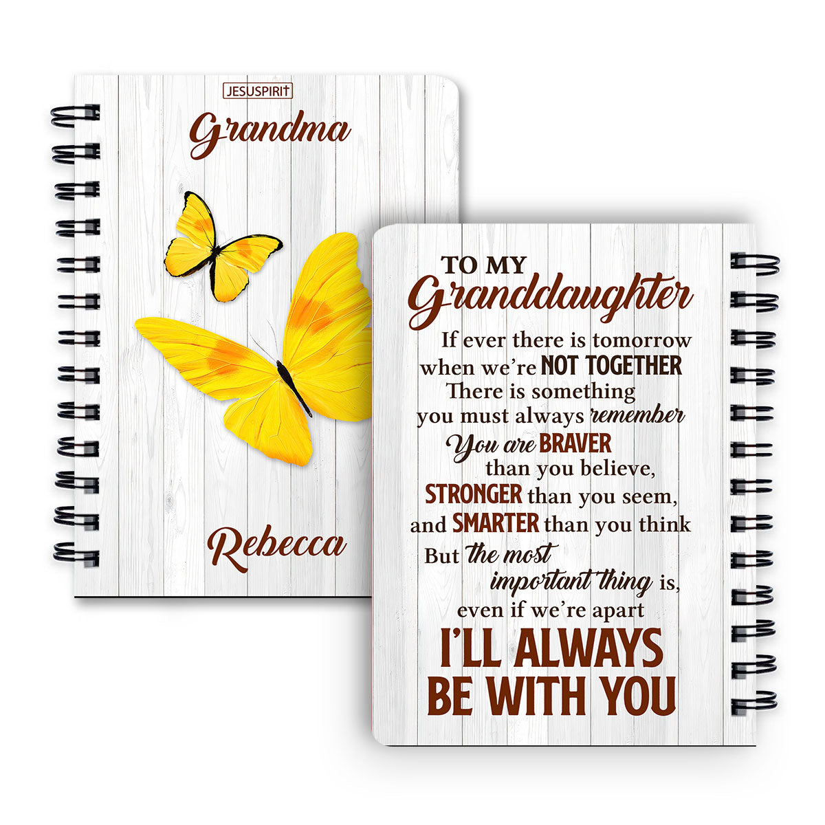Special Personalized Spiral Journal For Grandchildren - I‘ll Always Be With You NUA220