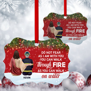 Strong, Vigorous And Courageous - Personalized Firefighter Aluminium Ornament PI05