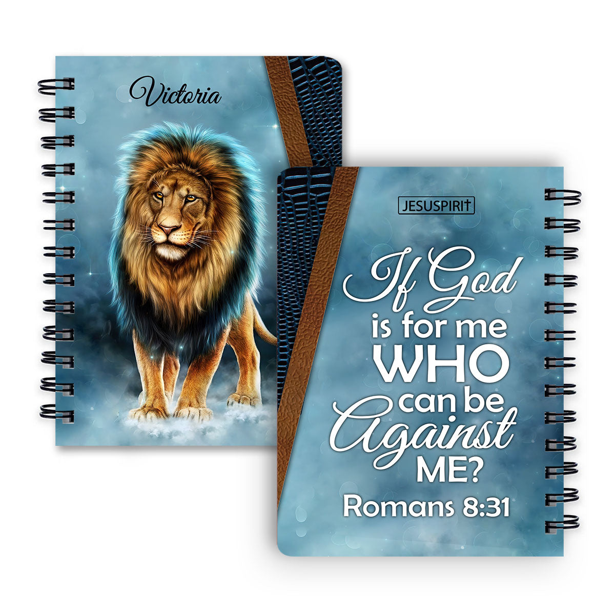 Unique Personalized Spiral Journal - If God Is For Me Who Can Be Against Me NUM461