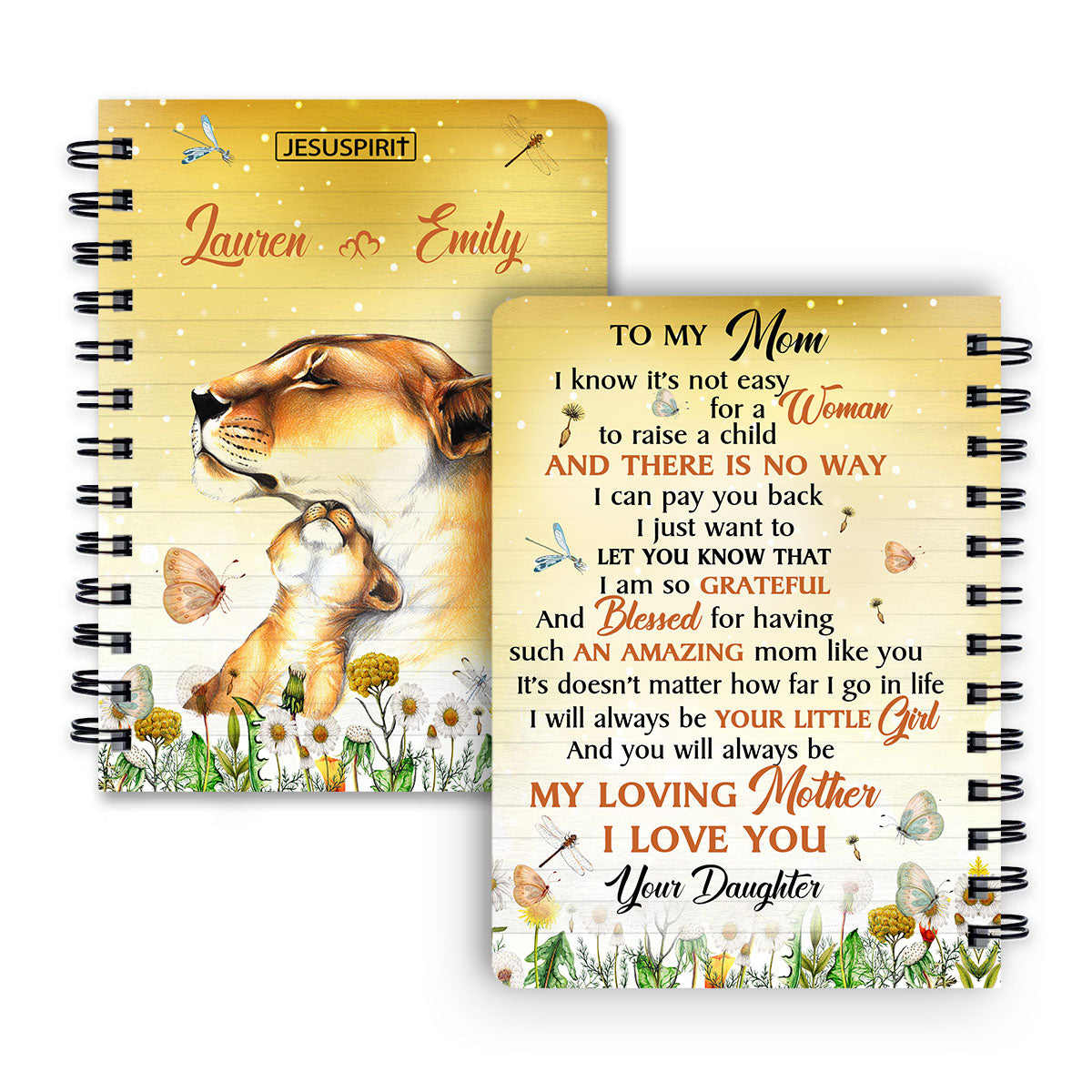 I Will Always Be Your Little Girl - Awesome Personalized Spiral Journal For Mom HIM320