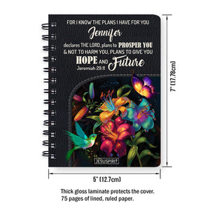 For I Know The Plans I Have For You - Beautiful Personalized Flower Spiral Journal NUH283