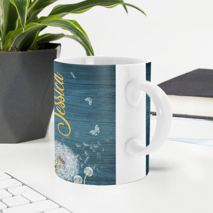 Lovely Personalized Dandelion White Ceramic Mug - Take A Deep Breath NUA157