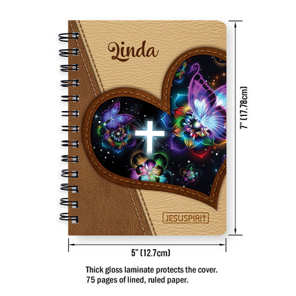 God Says You Are Special - Beautiful Personalized Butterfly Spiral Journal I03